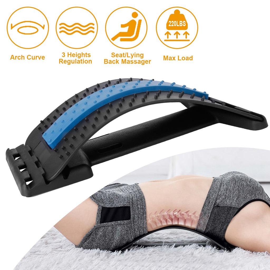Multi-level lumbar back stretcher for spinal decompression and back relief