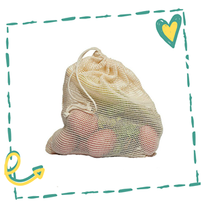 Reusable Cotton Mesh Produce Bags (Set of 2) — Plastic-Free Grocery Bags