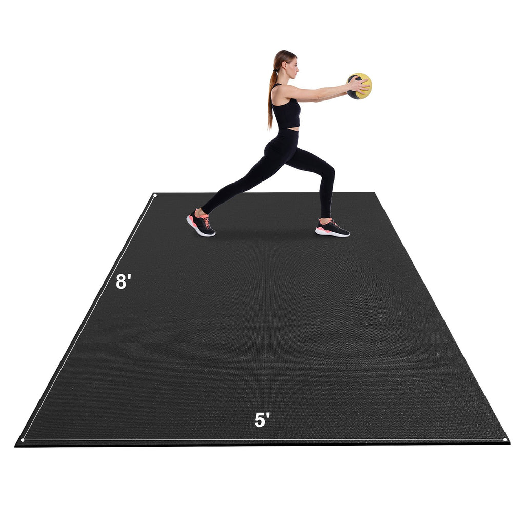 Extra-large non-slip yoga and exercise mat with carry strap and bag