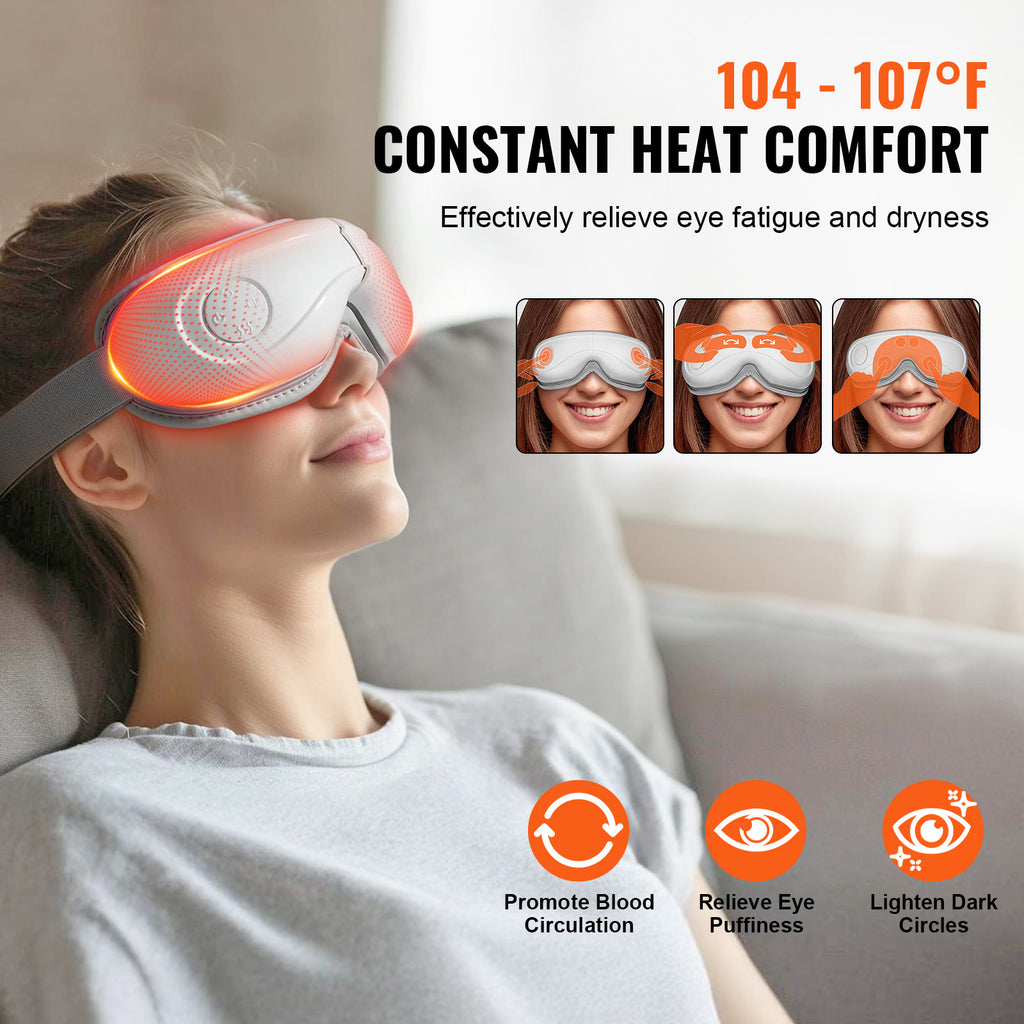 Heated eye massager Bluetooth relaxation mask for tired eyes
