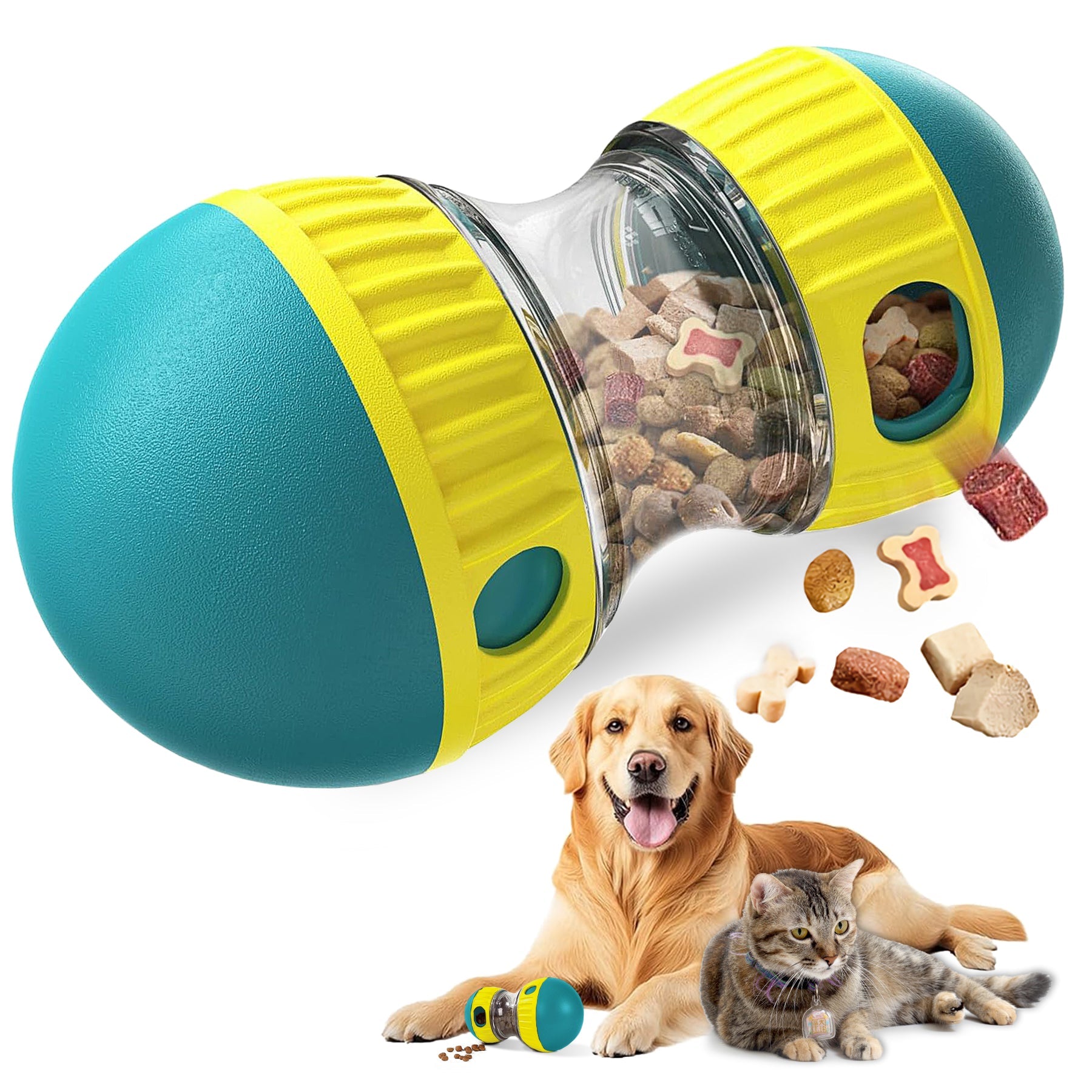Pet enrichment bundle with lick mat, slow feeder, and treat ball