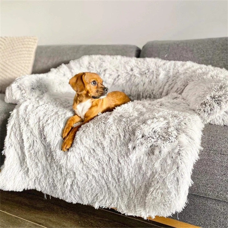 Calming donut dog bed anti-anxiety cuddler with raised rim for pets