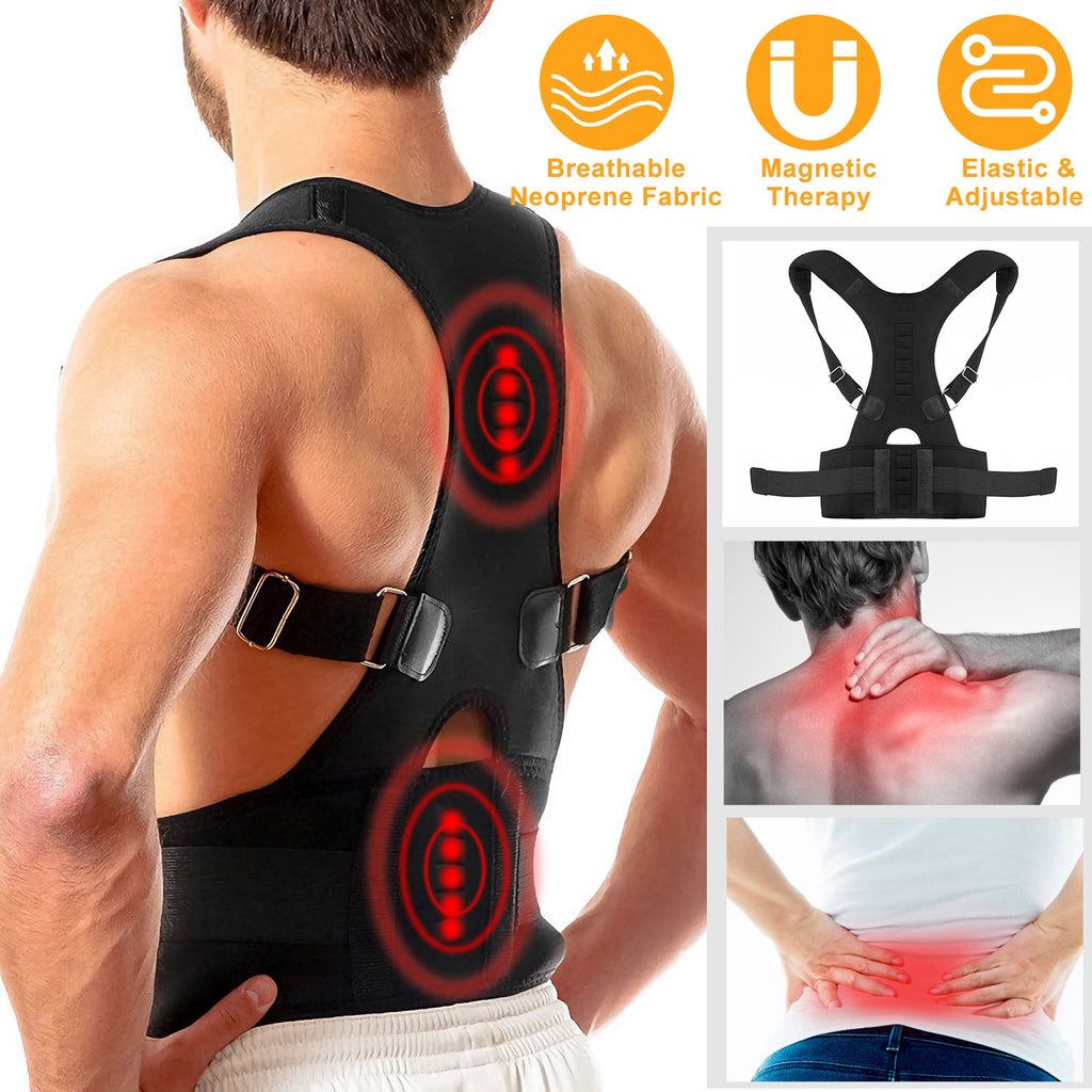 Adjustable posture corrector brace supporting back and shoulders discreetly