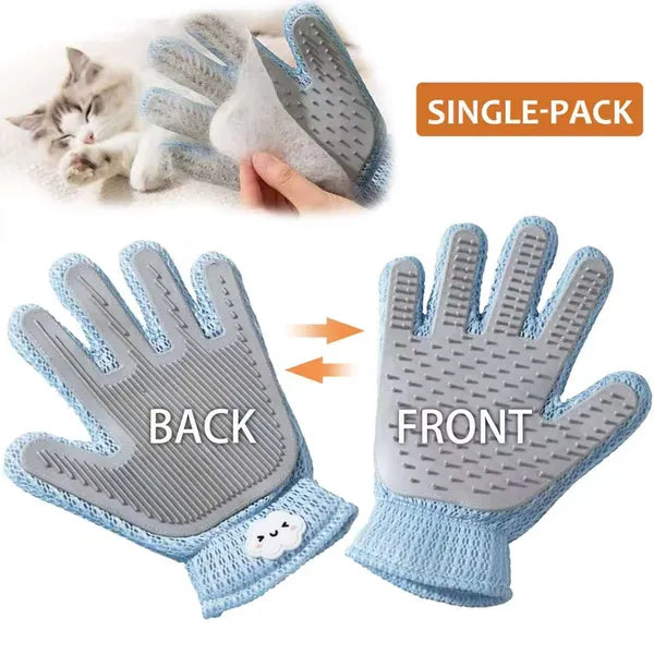 Double-sided pet grooming deshedding glove and massage mitt for cats and dogs